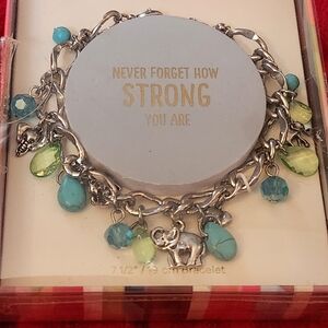 Silver and Turquoise Charm Bracelet